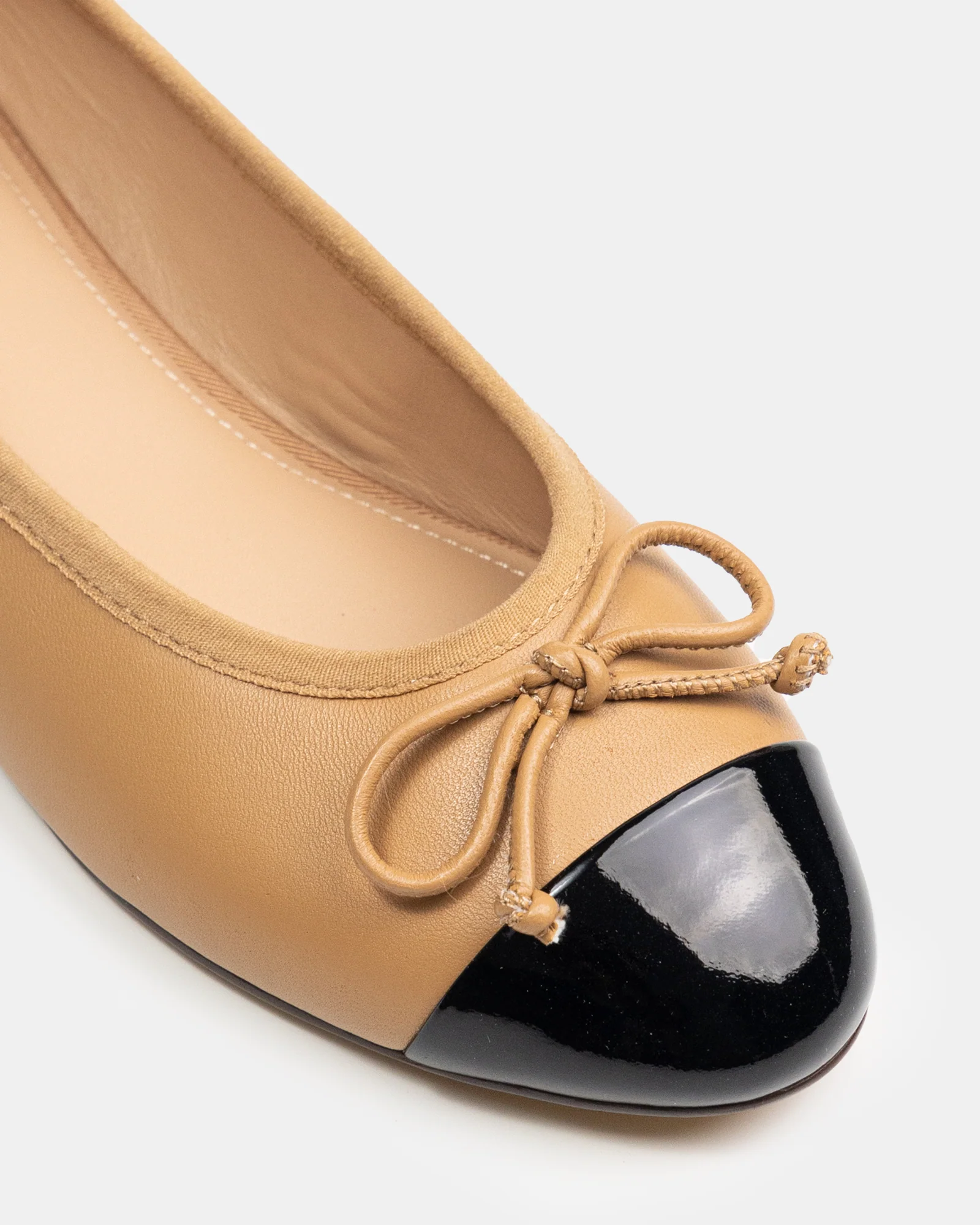 Avah Dark Sand Leather Ballet Flat - Image 3