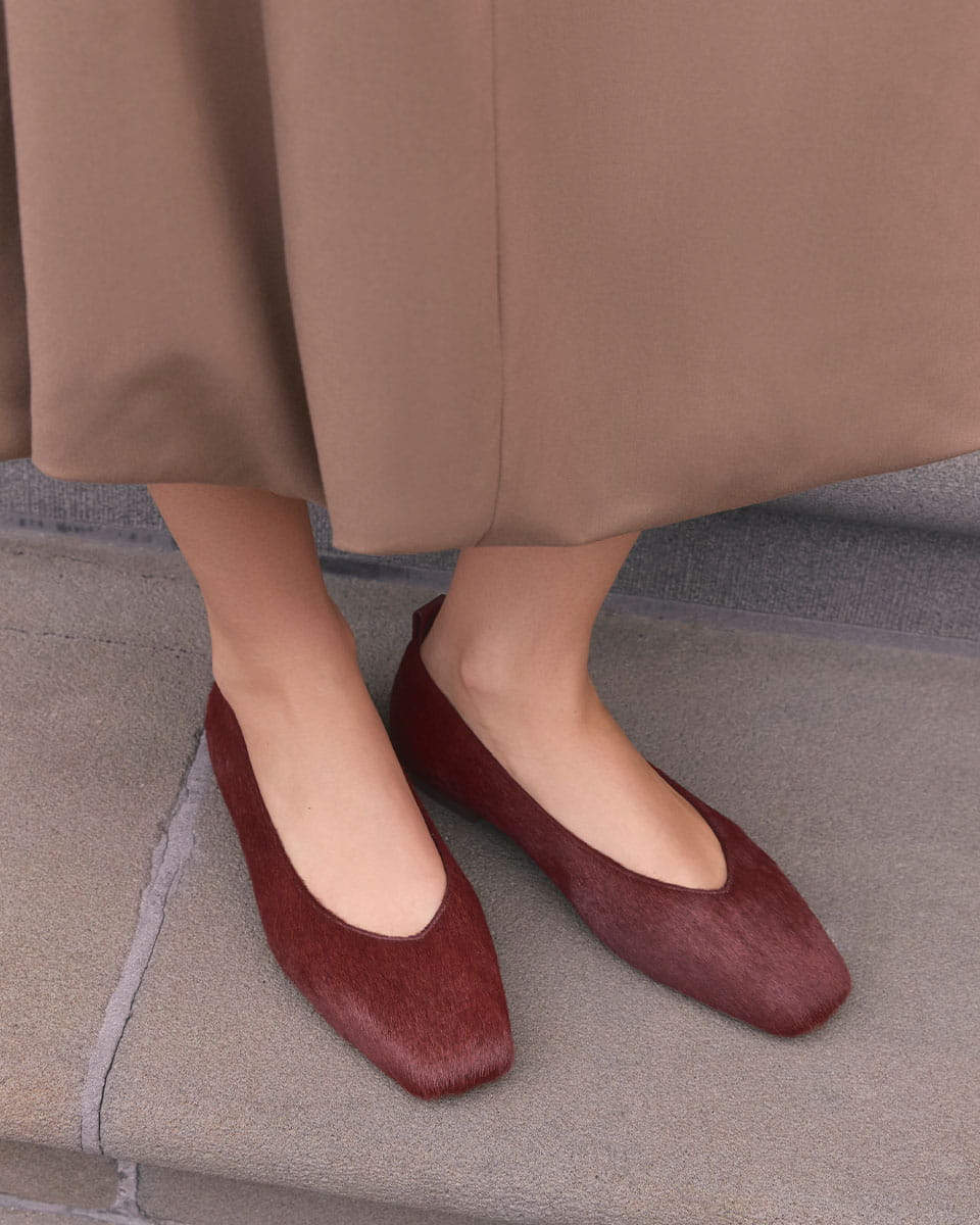 Belinda Raisin Hair-on Leather Ballet Flat - Image 8