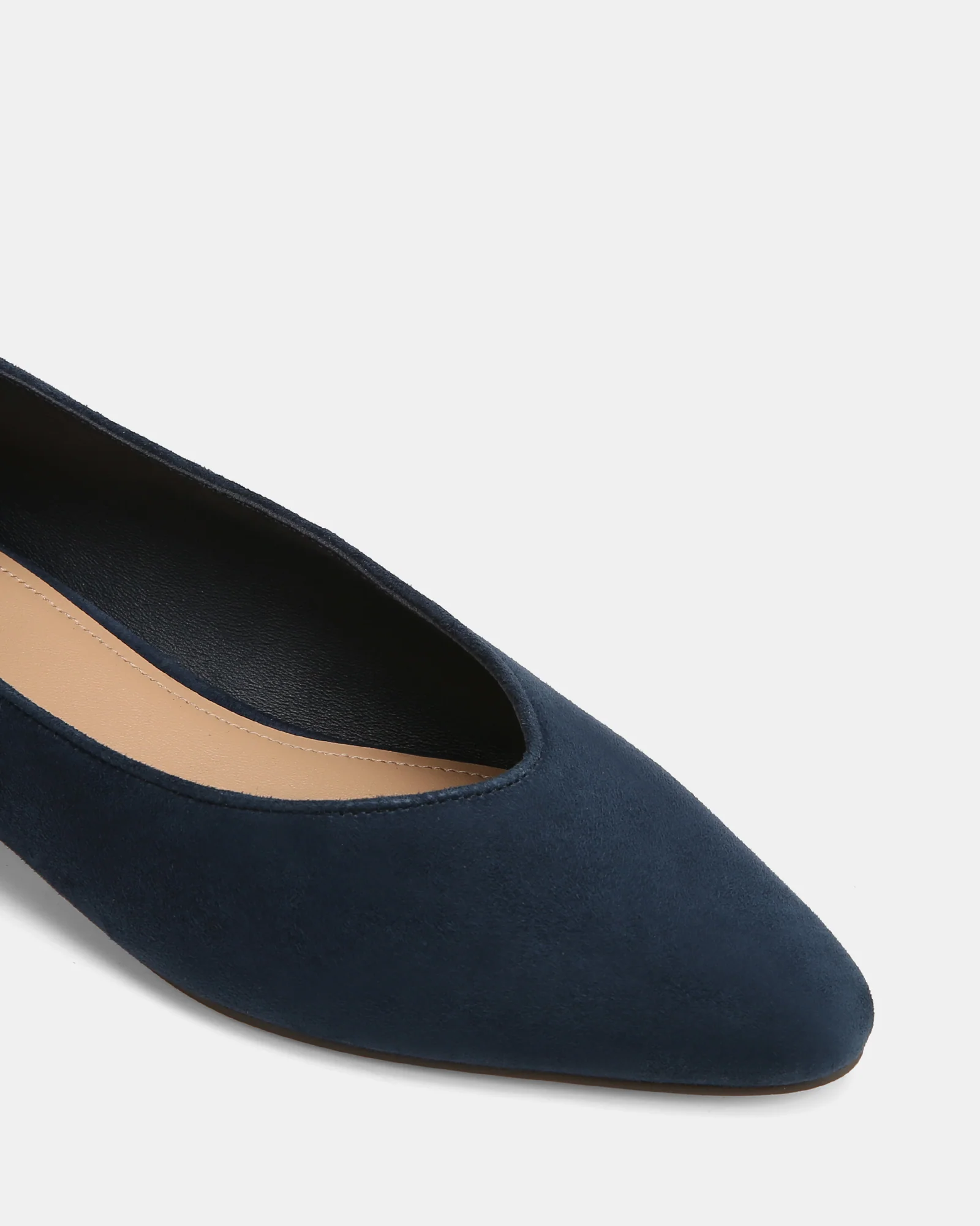 Calio Navy Suede Leather Ballet Flat - Image 3