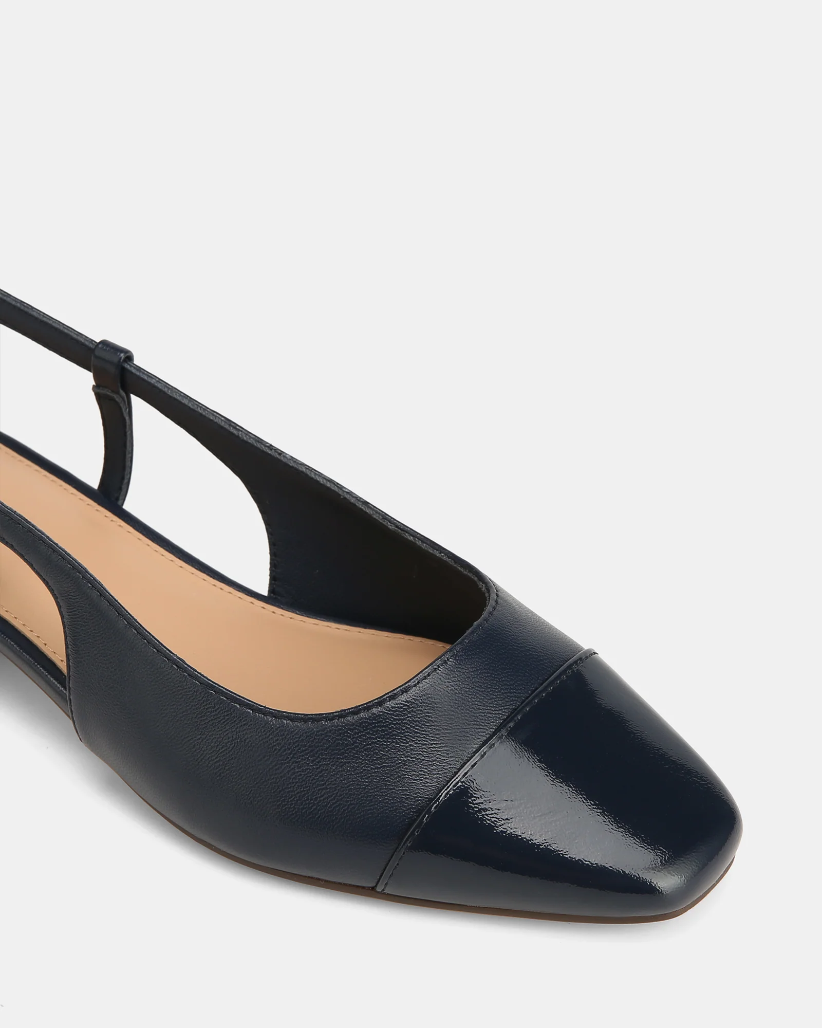 Dame Navy Leather Slingback - Image 3