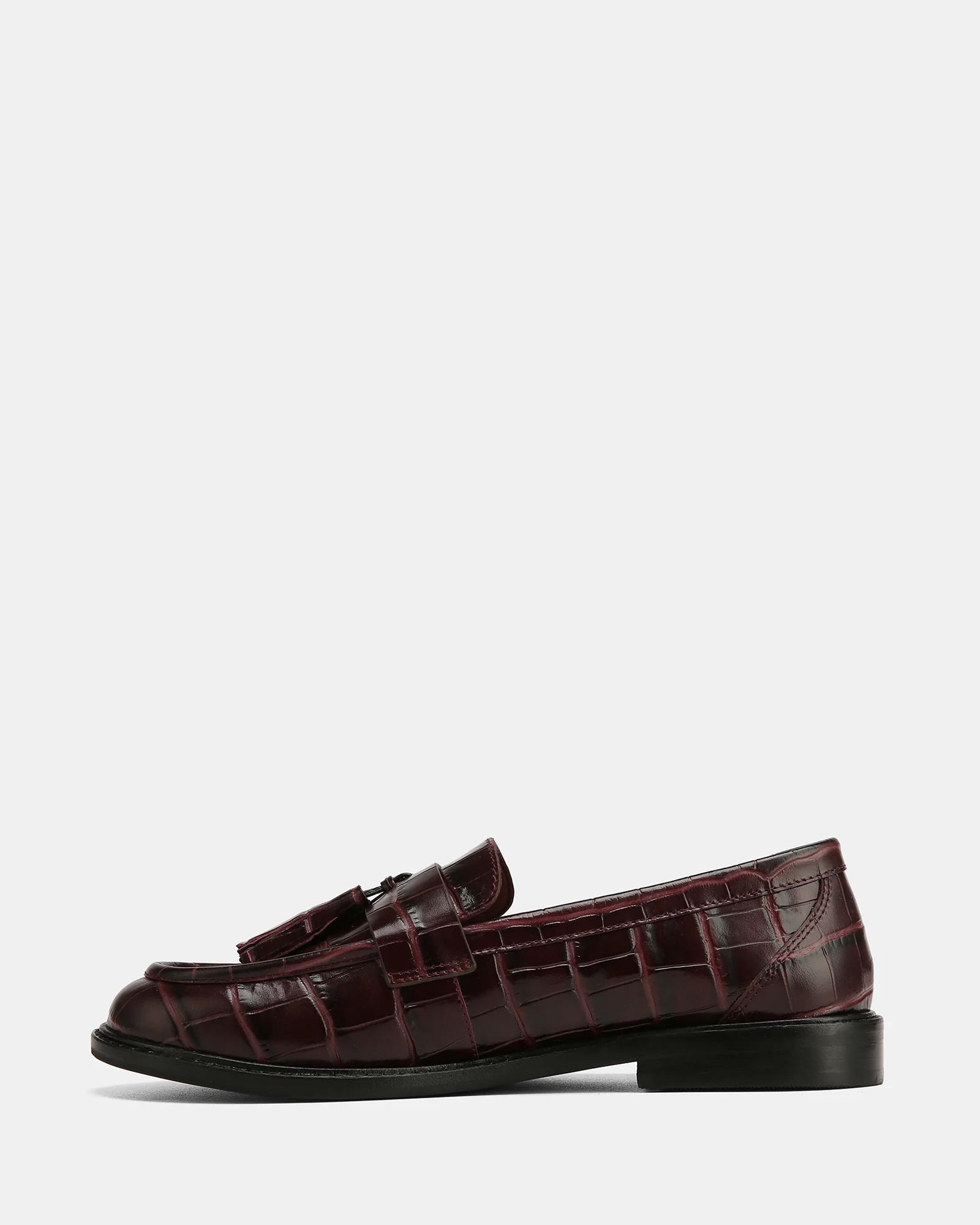 Evelyn Raisin Croc Embossed Leather Loafer - Image 6