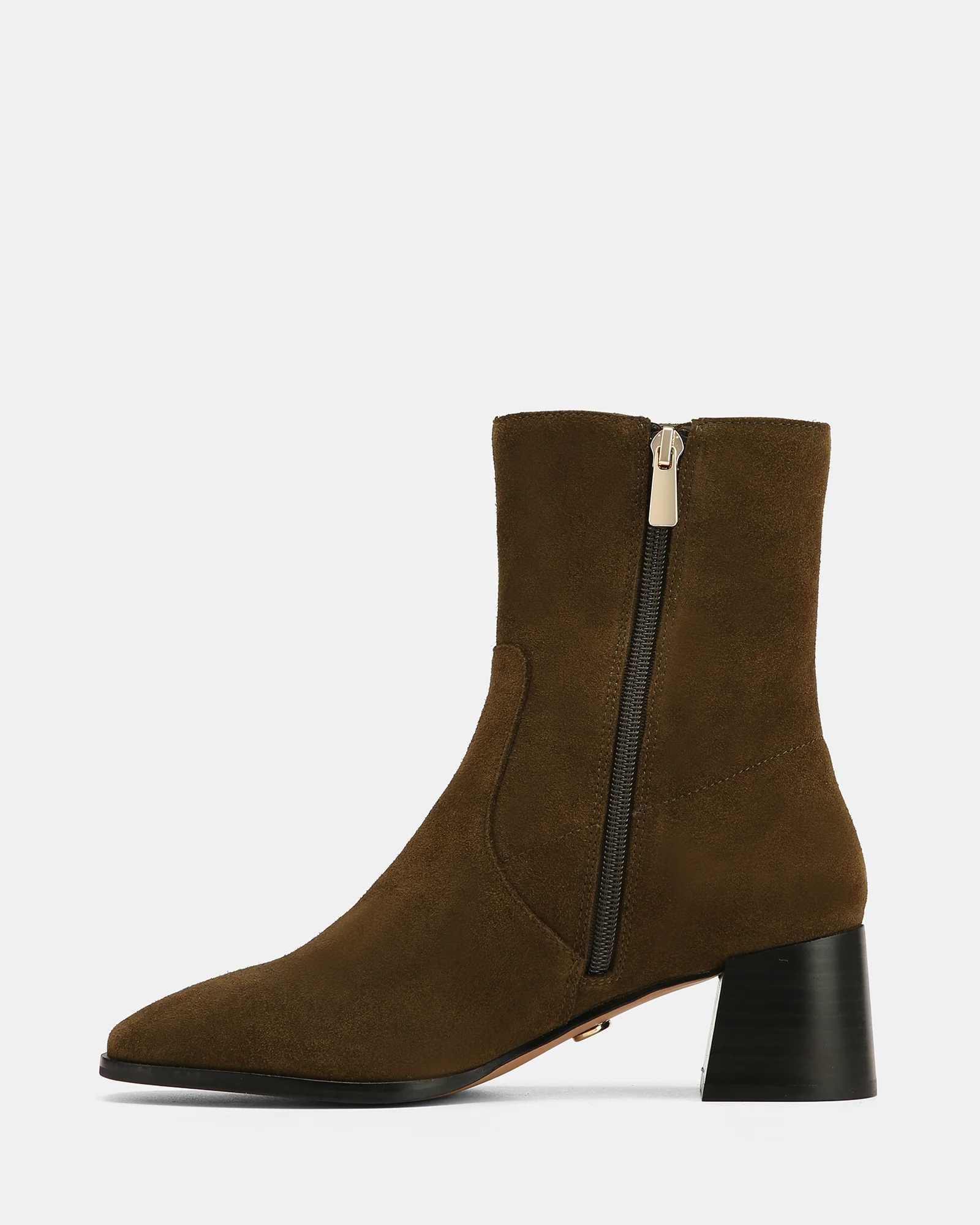 Gaylen Olive Green Suede Leather Ankle Boot - Image 6