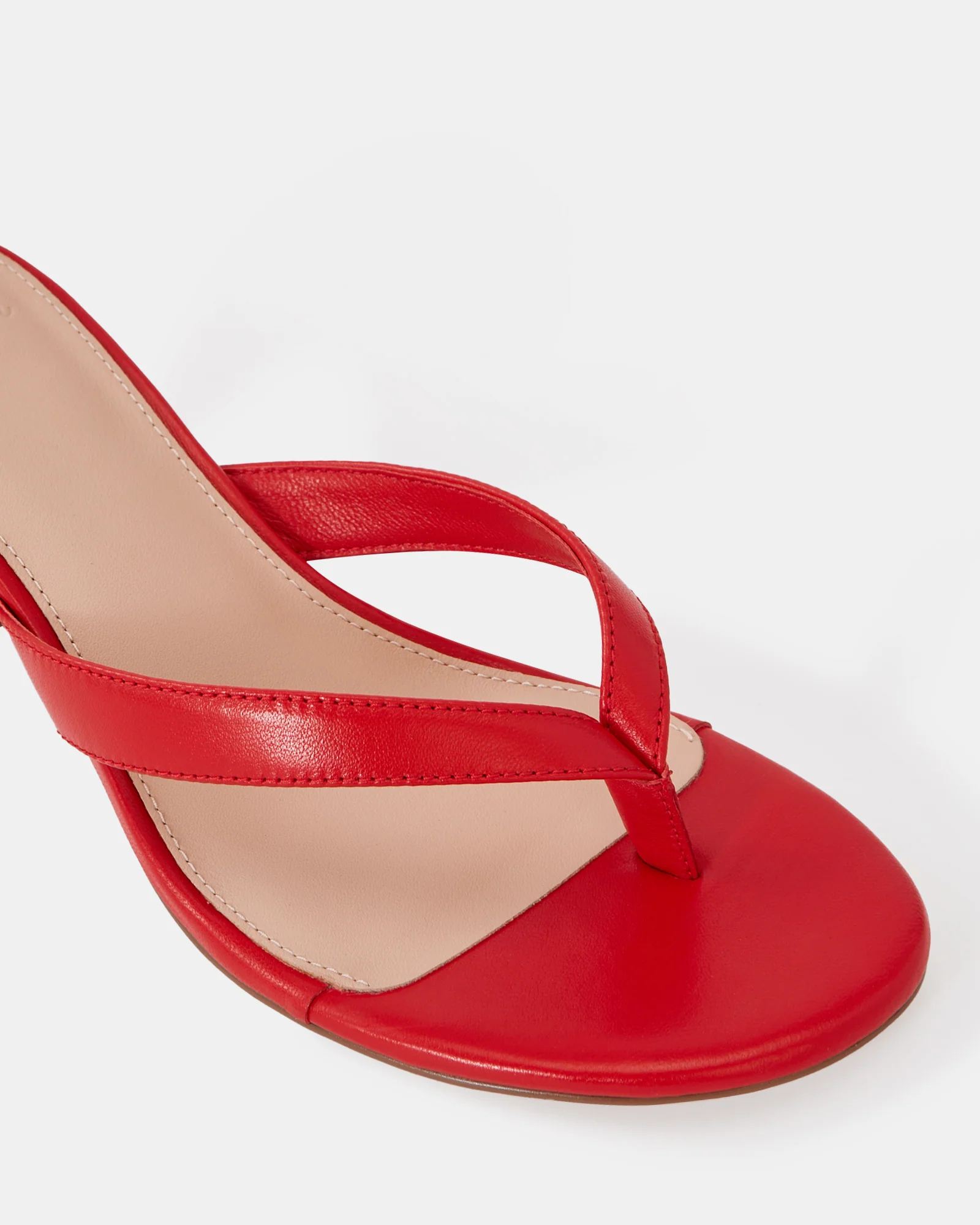 Gigi Scarlet Leather Kitten Heel Thong - Image 3