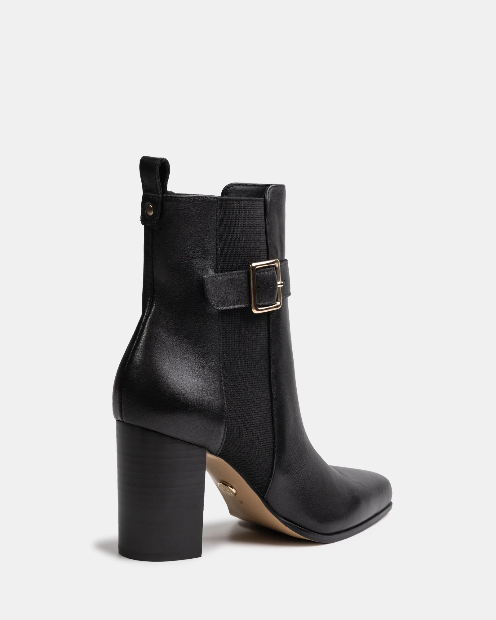 Holli Black Leather Ankle Boot - Image 4