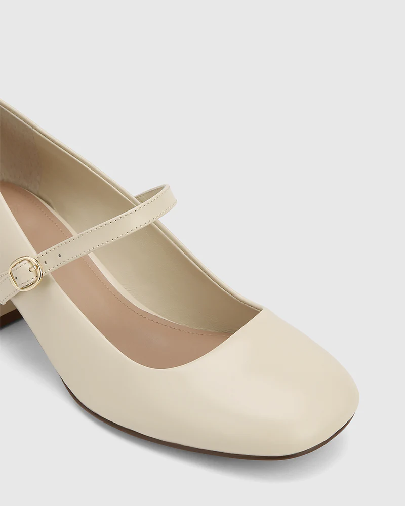 Irena Vintage Ivory Leather Mary Jane - Image 3