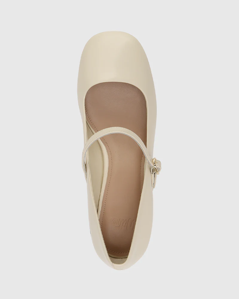 Irena Vintage Ivory Leather Mary Jane - Image 5