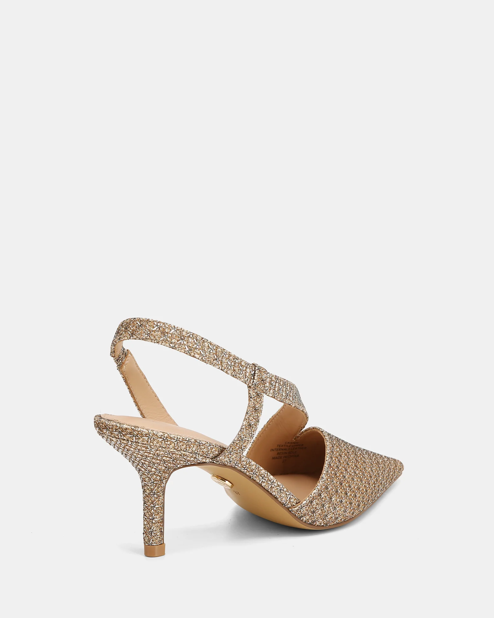 Lannie Gold Metallic Lurex Slingback - Image 4