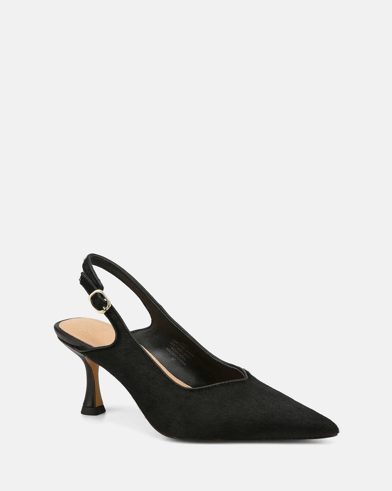 Lilly Black Hair-on Leather Slingback - Image 2