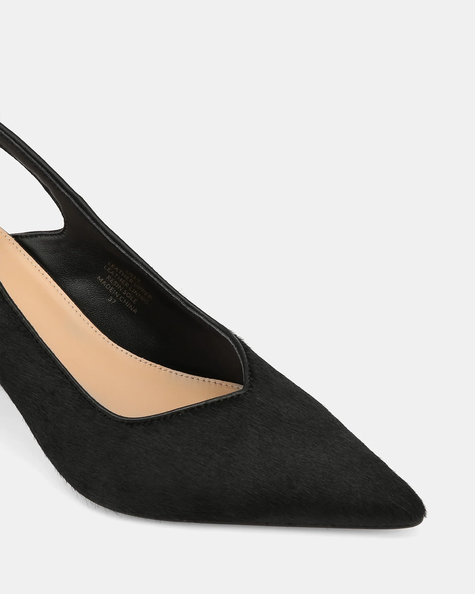 Lilly Black Hair-on Leather Slingback - Image 3