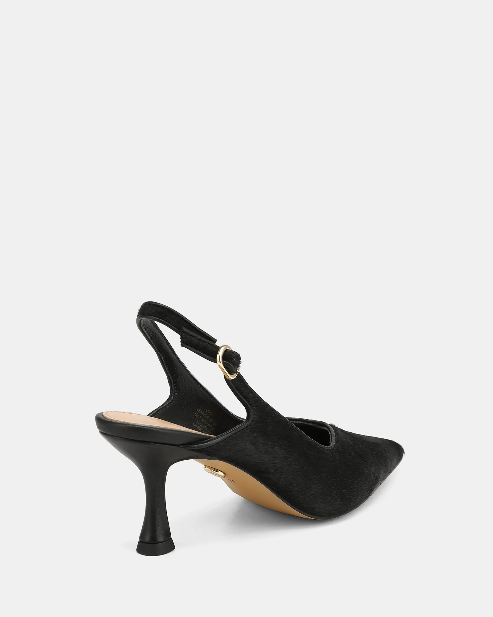 Lilly Black Hair-on Leather Slingback - Image 4