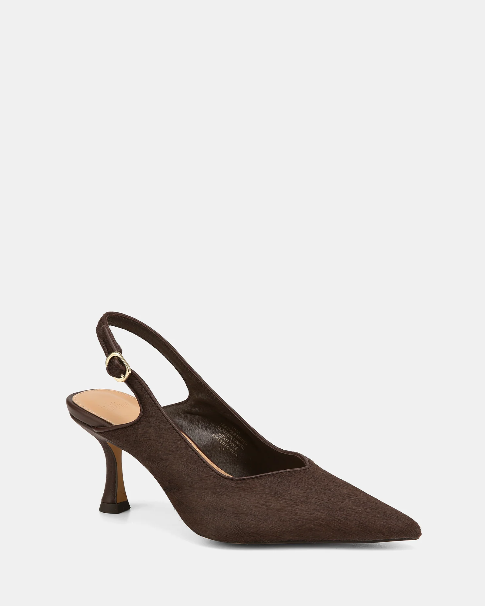 Lilly Chocolate Hair-on Leather Slingback - Image 2