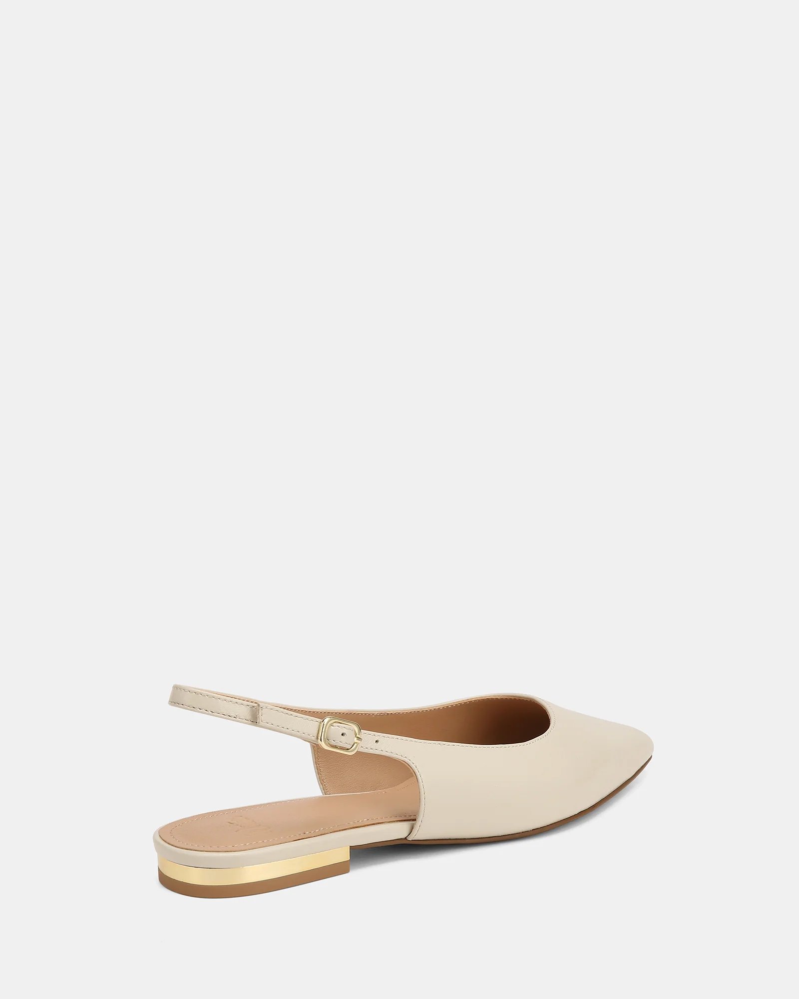 Mary Ivory Hi Shine Leather Flat Slingbacks - Image 6