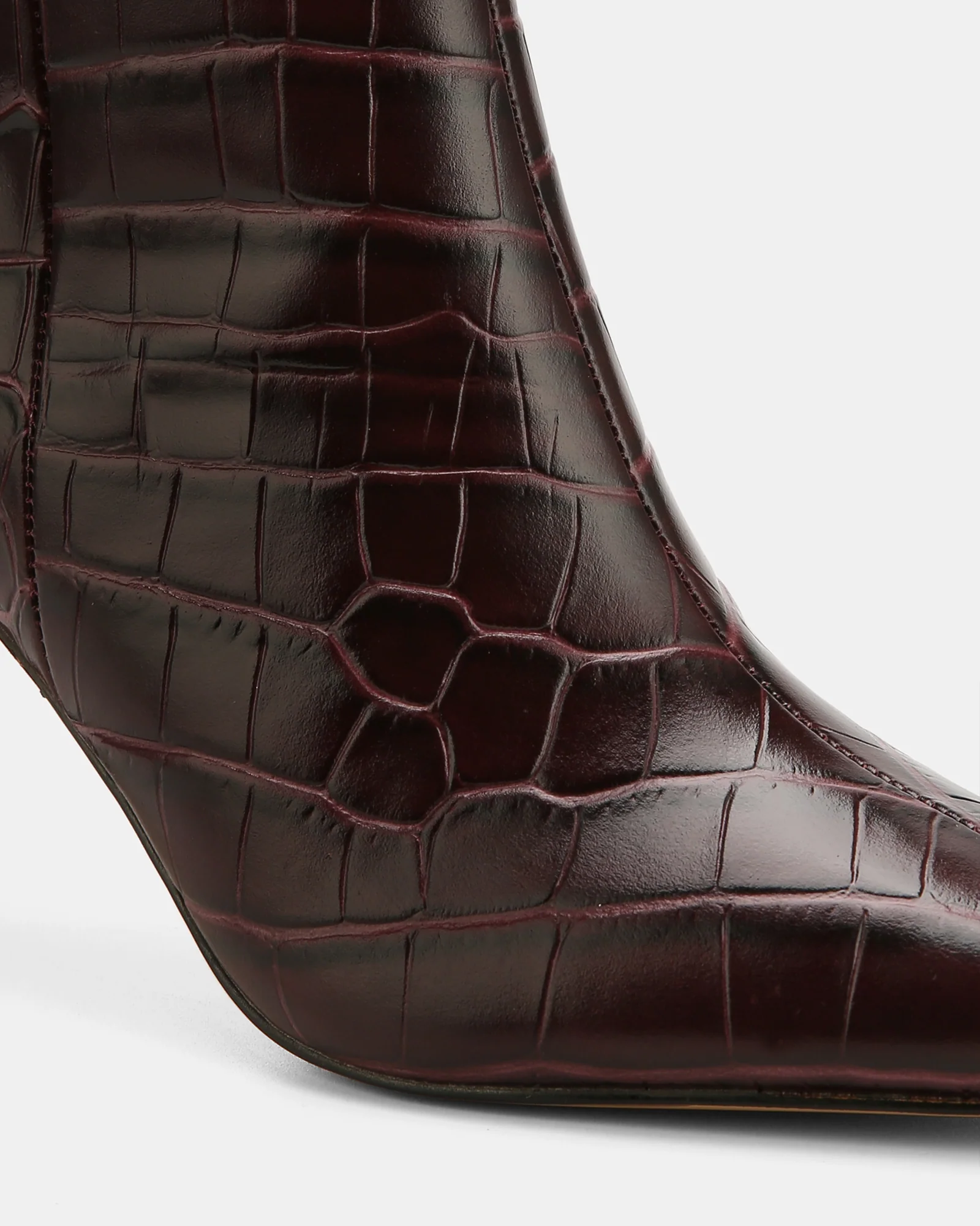 Nina Raisin Croc Embossed Leather Ankle Boot - Image 3