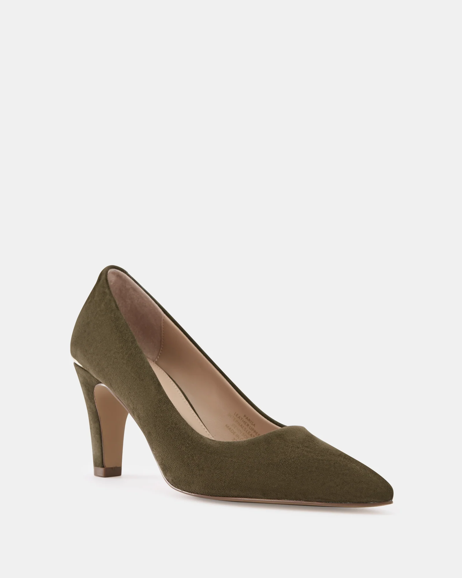 Parisa Olive Green Suede Leather Pump - Image 2
