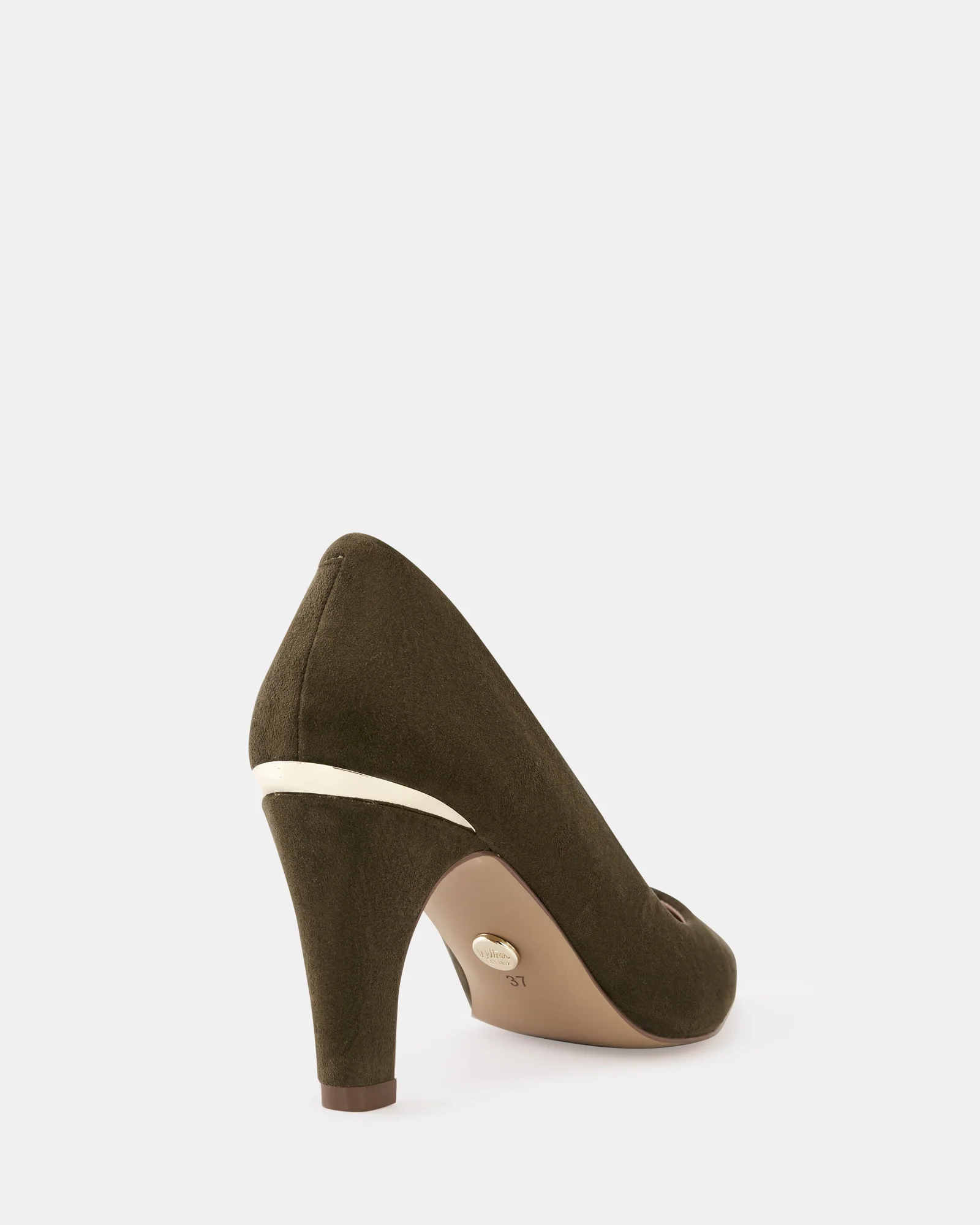 Parisa Olive Green Suede Leather Pump - Image 5