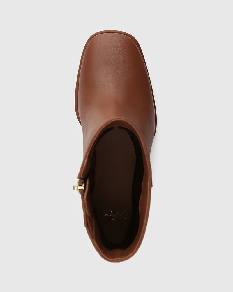 Pasha Warm Cinnamon Leather Ankle Boot - Image 5