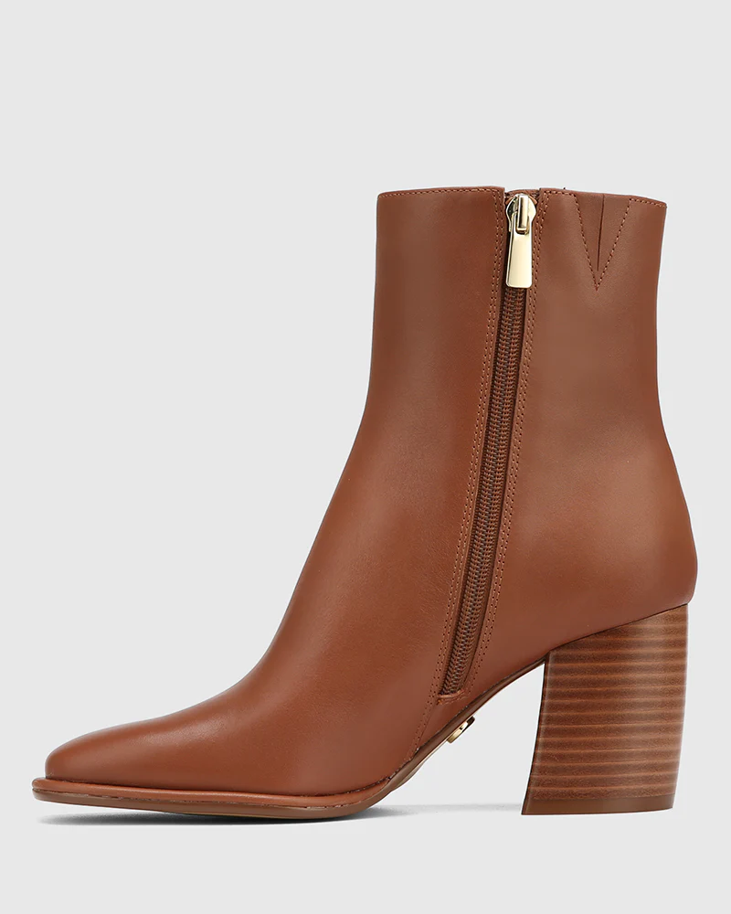 Pasha Warm Cinnamon Leather Ankle Boot - Image 6