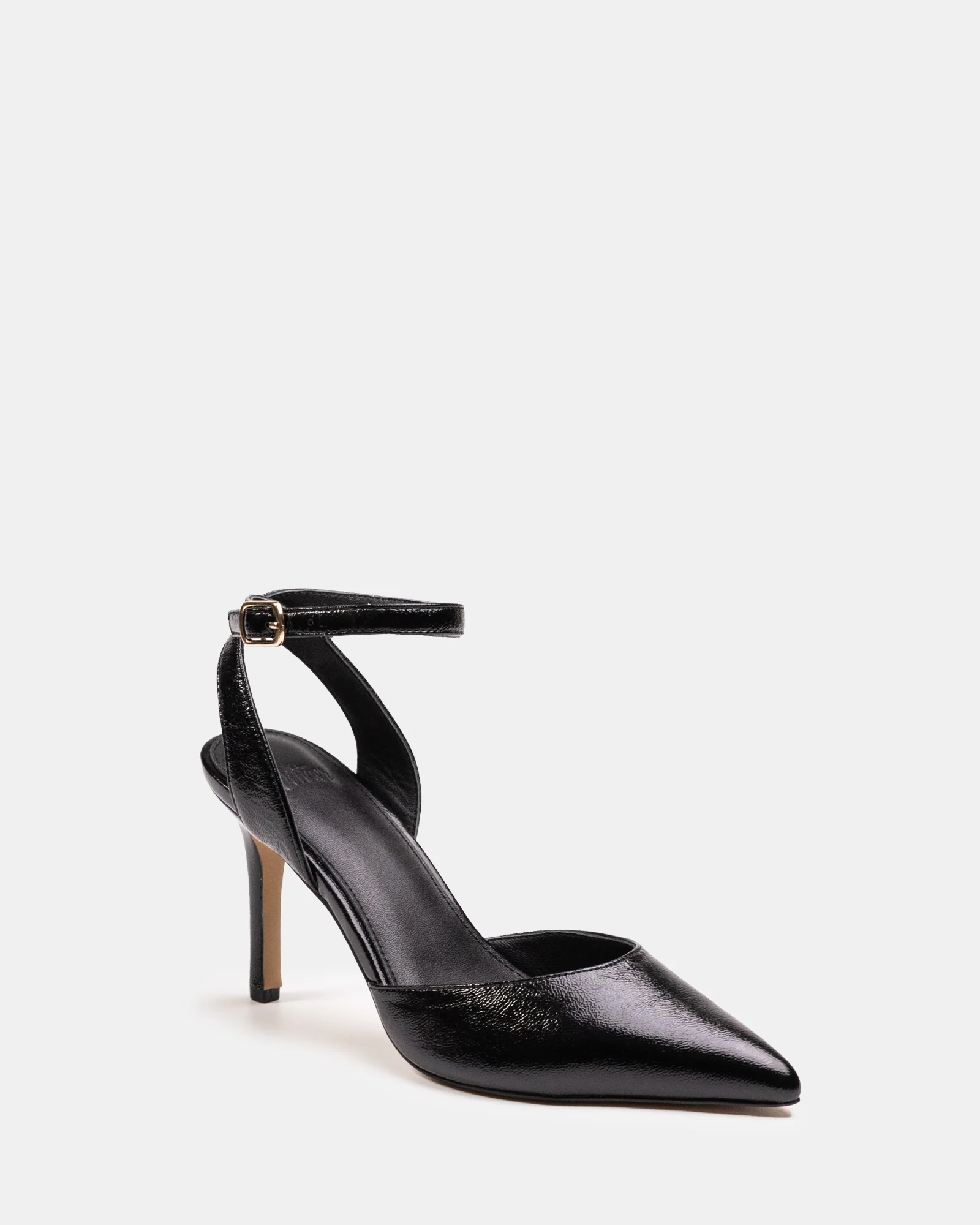 Reva Black Leather Stiletto Heel - Image 2
