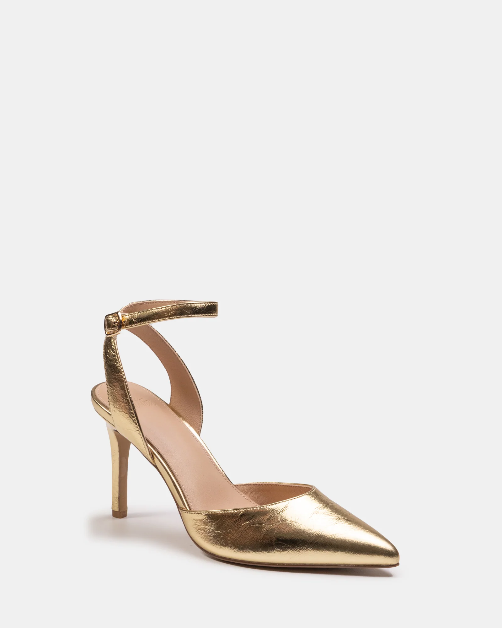 Reva Gold Metallic Leather Stiletto Heel - Image 2