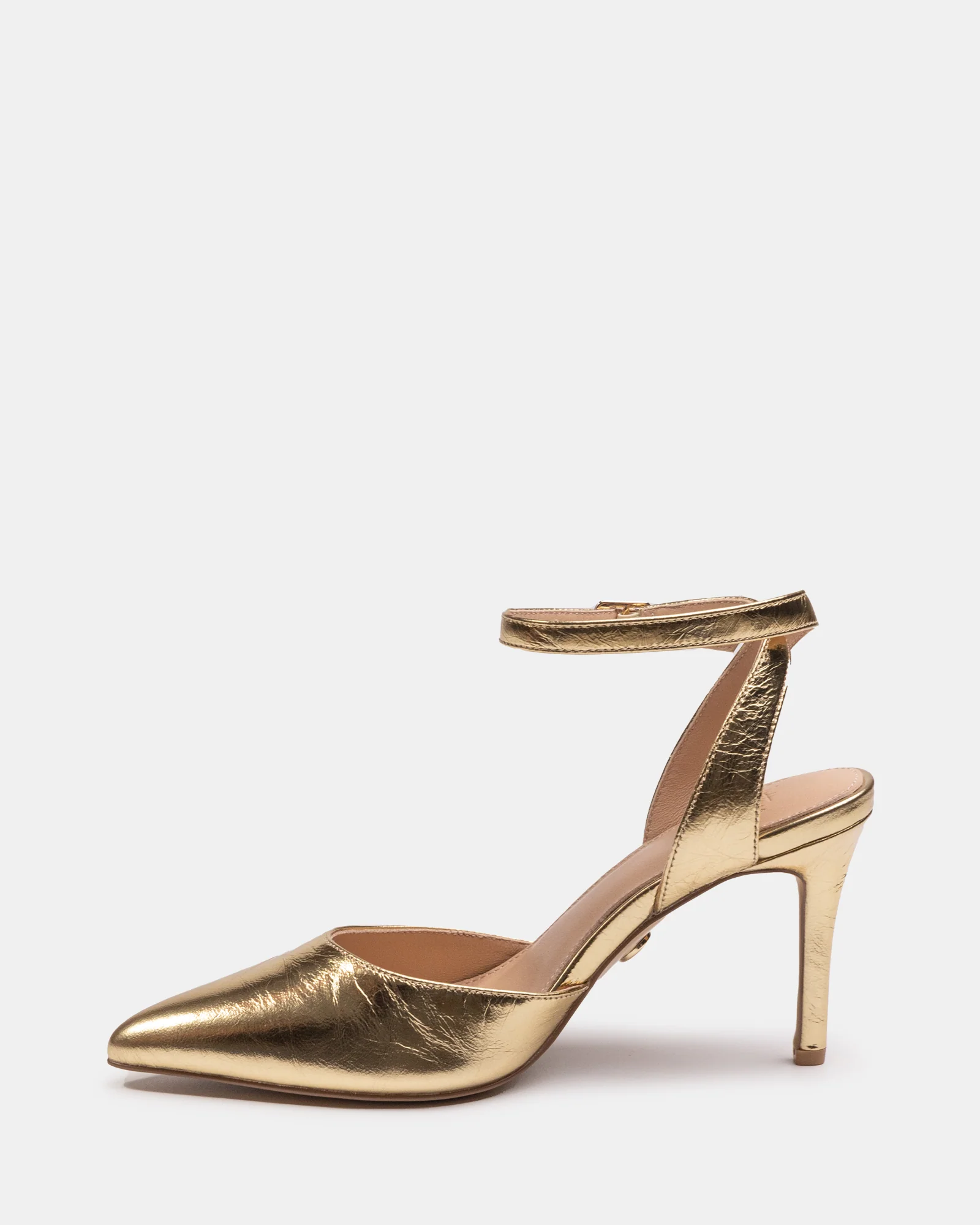 Reva Gold Metallic Leather Stiletto Heel - Image 6