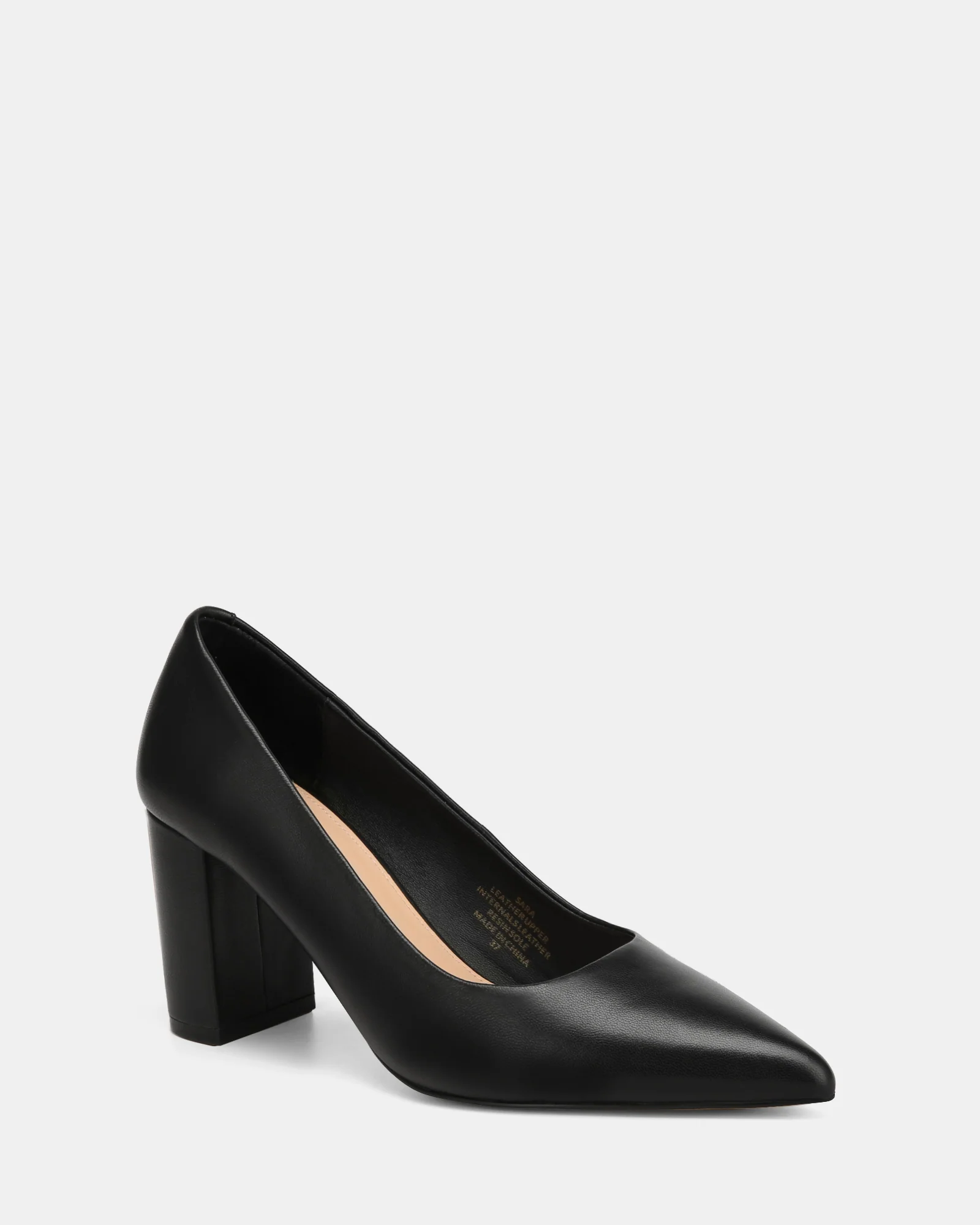 Sara Black Leather Pump - Image 2