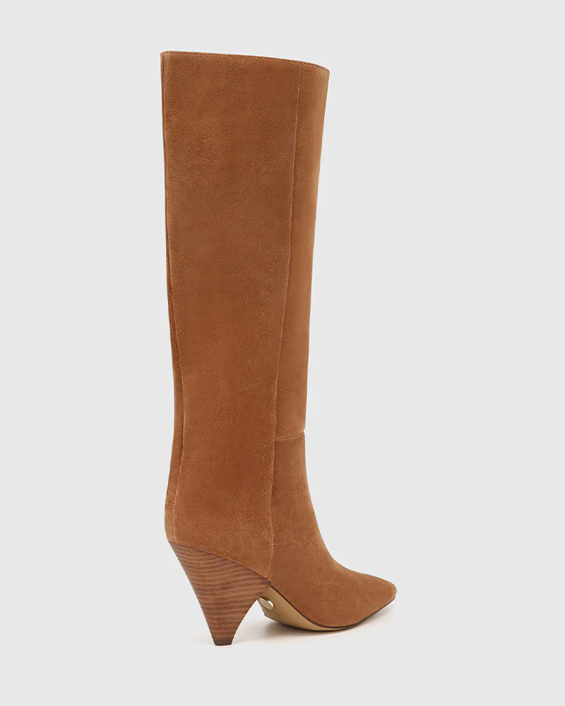Selena Toast Suede Leather Knee High Boot - Image 4